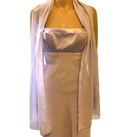 VTG 90s Morgan Co. Prom Dress Maxi Gown Milkmaid Highwaist Homecoming Formal Sz4 - Picture 1 of 11